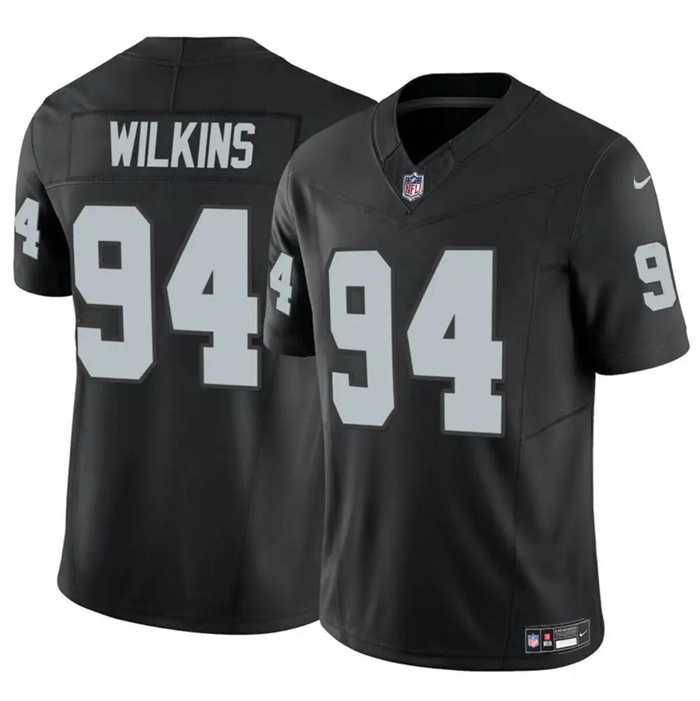 Men & Women & Youth Las Vegas Raiders #94 Christian Wilkins Black 2024 F.U.S.E Vapor Football Stitched Jersey->las vegas raiders->NFL Jersey